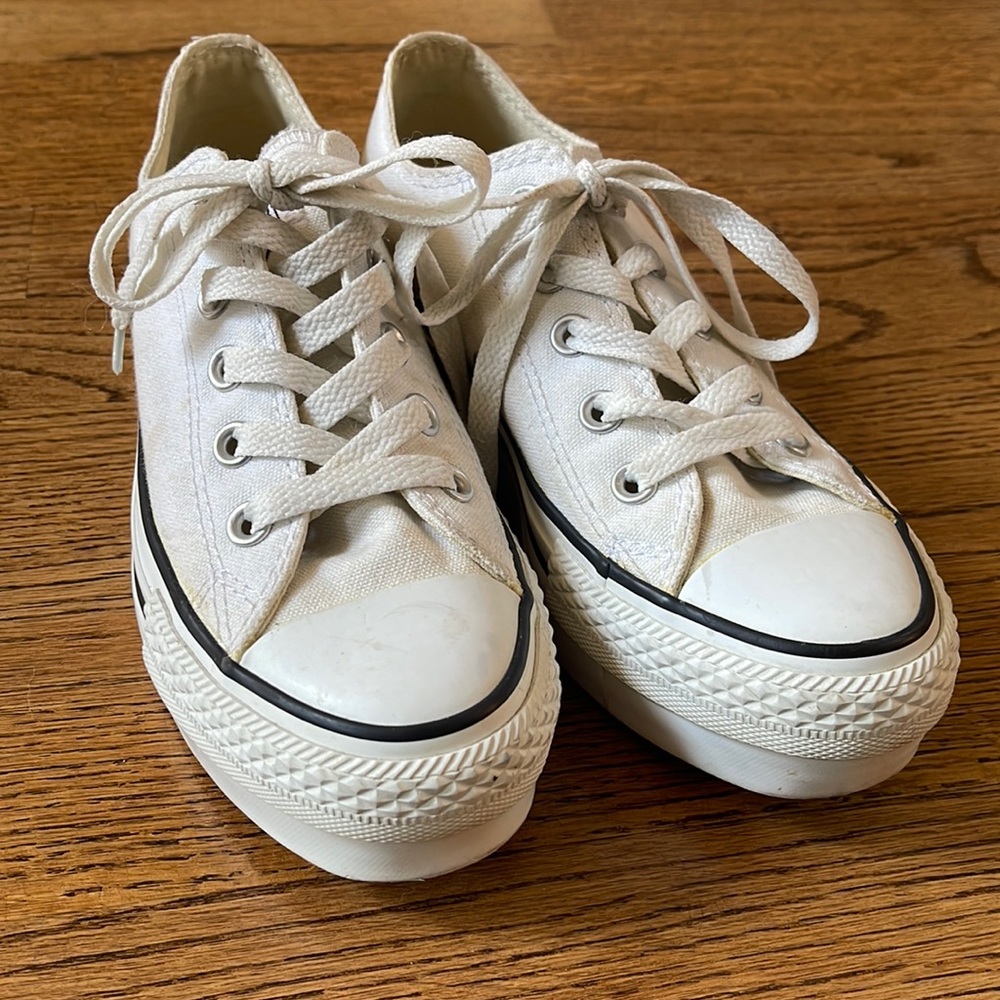 White platform converse